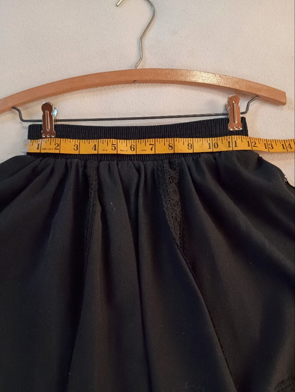 70s Vintage Malco Modes- Black A-Line Smocked Waist Skirt- Size S - Picture 7 of 7